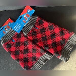 Set of 2 New Red and Black Argyle Dog Sweaters size xs